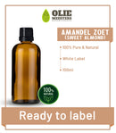 Mandelolje Søt kaldpresset | Klar til å merke (White Label) | 100 ml | Kosmetikkråstoff
