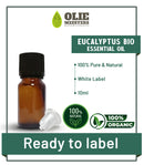 Olio essenziale di eucalipto biologico | Pronto per etichettare (etichetta bianca) | 10 ml
