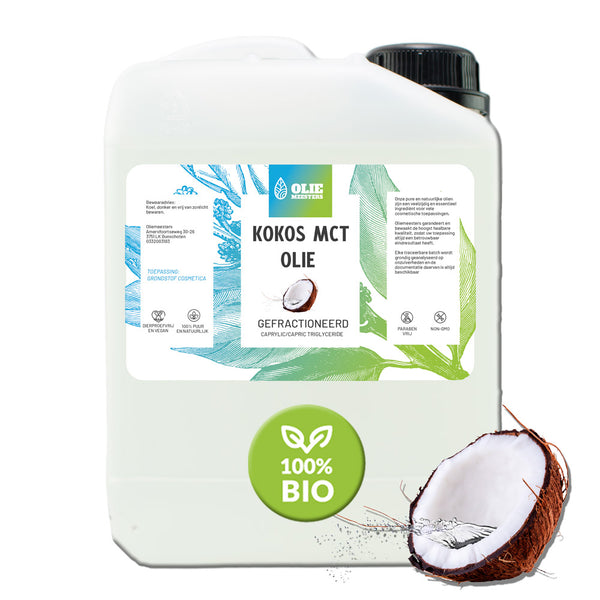 Kokosolie Gefractioneerd (MCT OLIE) (Biologisch & Gefractioneerd) - Oliemeesters