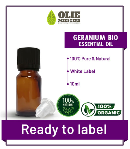 (Rozen) Geranium etherische olie Biologisch | Ready to Label (White Label) | 10 ml