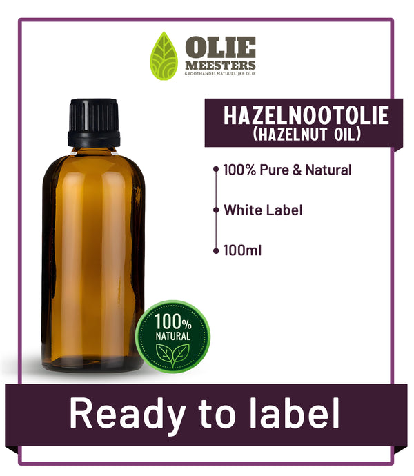 Hazelnoot olie Koudgeperst | Ready to Label (White Label) | 100 ml