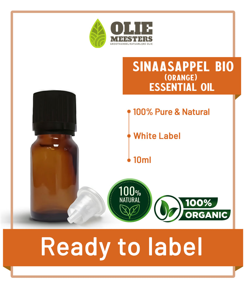 Sinaasappel (Zoet) etherische olie Biologisch | Ready to Label (White Label) | 10 ml