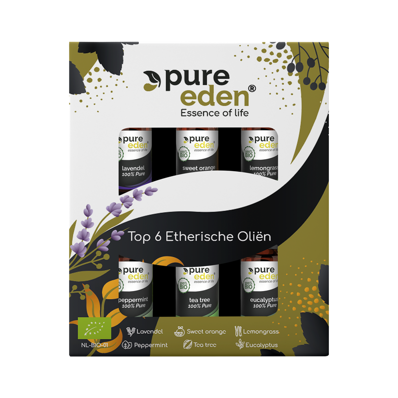 TOP 6 Etherische olie BIO dealpakket Pure Eden® - Oliemeesters
